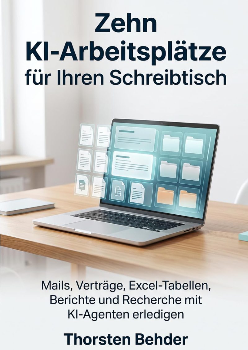 Buchcover: Zehn KI-Arbeitsplätze für Ihren Schreibtisch